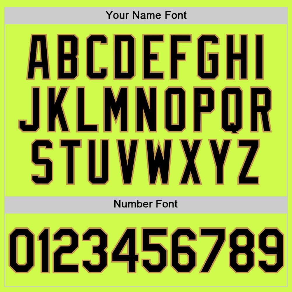 Custom Neon Green Black-Old Gold Authentic Throwback Baseball Jersey - Sky-Custom