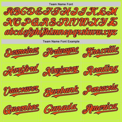 Custom Neon Green Orange-Navy Mesh Authentic Throwback Baseball Jersey - Sky-Custom