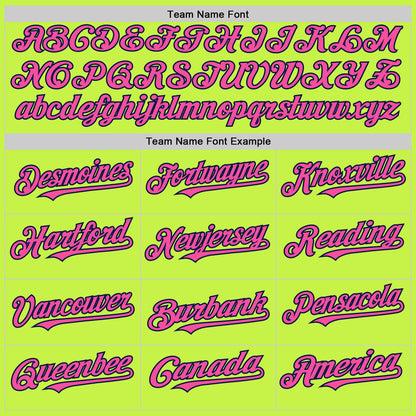 Custom Neon Green Pink-Navy Mesh Authentic Throwback Baseball Jersey - Sky-Custom
