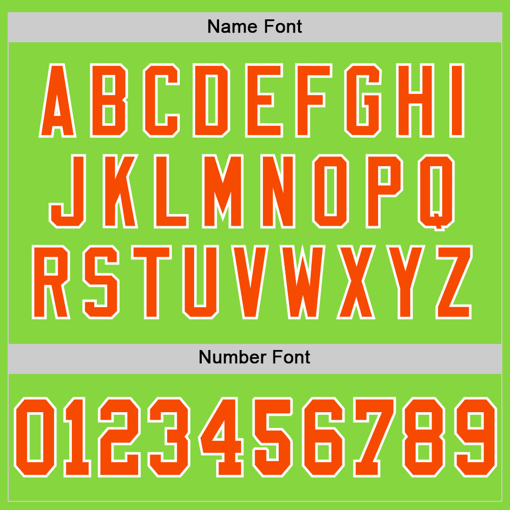 Custom Neon Green Orange-White Mesh Authentic Throwback Football Jersey - Sky-Custom