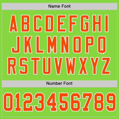 Custom Neon Green Orange-White Mesh Authentic Throwback Football Jersey - Sky-Custom