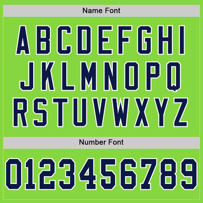 Custom Neon Green Navy-White Mesh Authentic Throwback Football Jersey - Sky-Custom