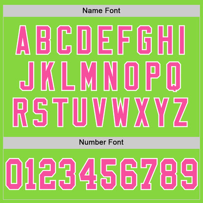 Custom Neon Green Pink-White Mesh Authentic Throwback Football Jersey - Sky-Custom