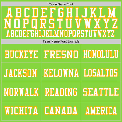 Custom Neon Green White-Gold Mesh Authentic Throwback Football Jersey - Sky-Custom