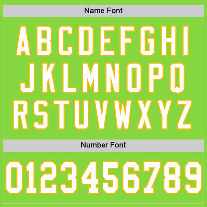 Custom Neon Green White-Gold Mesh Authentic Throwback Football Jersey - Sky-Custom