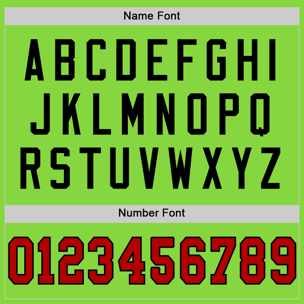 Custom Neon Green Red-Black Mesh Authentic Throwback Football Jersey - Sky-Custom