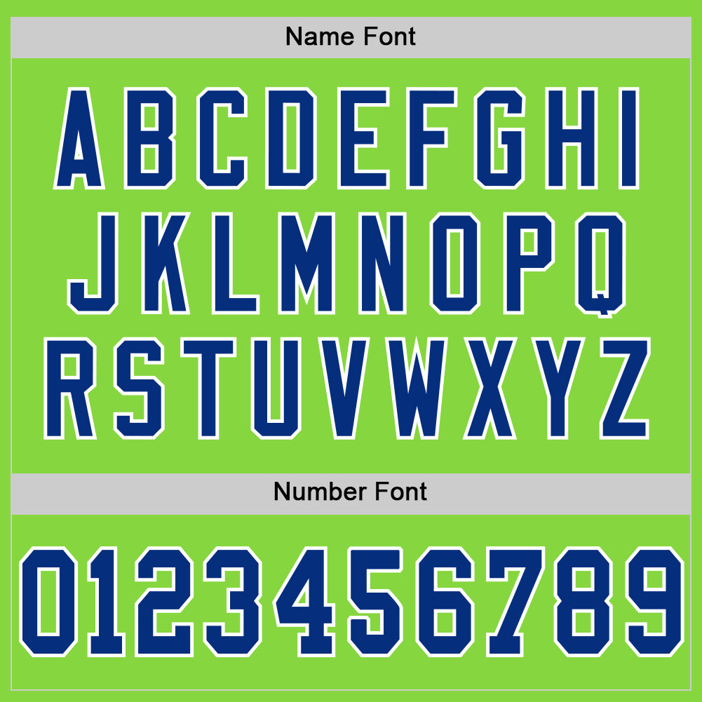 Custom Neon Green Royal-White Mesh Authentic Throwback Football Jersey - Sky-Custom