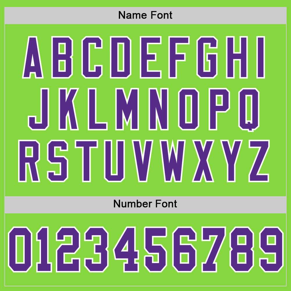 Custom Neon Green Purple-White Mesh Authentic Throwback Football Jersey - Sky-Custom