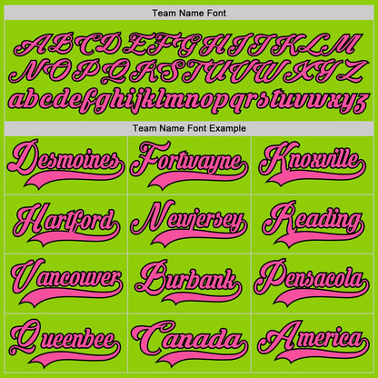 Custom Neon Green Pink-Black Hockey Lace Neck Jersey - Sky-Custom