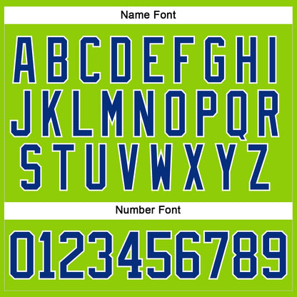 Custom Neon Green Royal-White Hockey Lace Neck Jersey - Sky-Custom