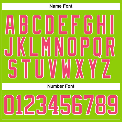 Custom Neon Green Neon Pink-White Hockey Lace Neck Jersey - Sky-Custom