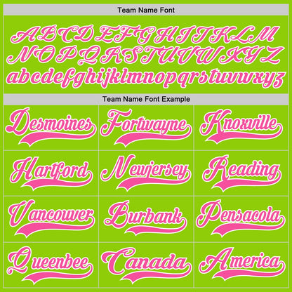 Custom Neon Green Pink-White Hockey Lace Neck Jersey - Sky-Custom