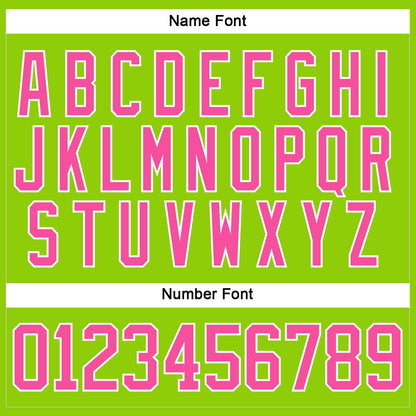 Custom Neon Green Pink-White Hockey Lace Neck Jersey - Sky-Custom