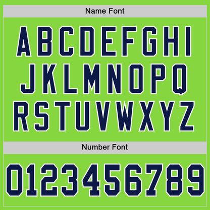 Custom Neon Green Navy-White Mesh Authentic Throwback Football Jersey - Sky-Custom