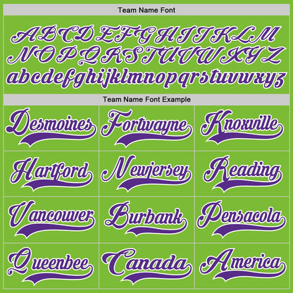 Custom Neon Green Purple-White Hockey Jersey - Sky-Custom