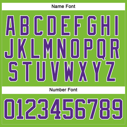 Custom Neon Green Purple-White Hockey Jersey - Sky-Custom