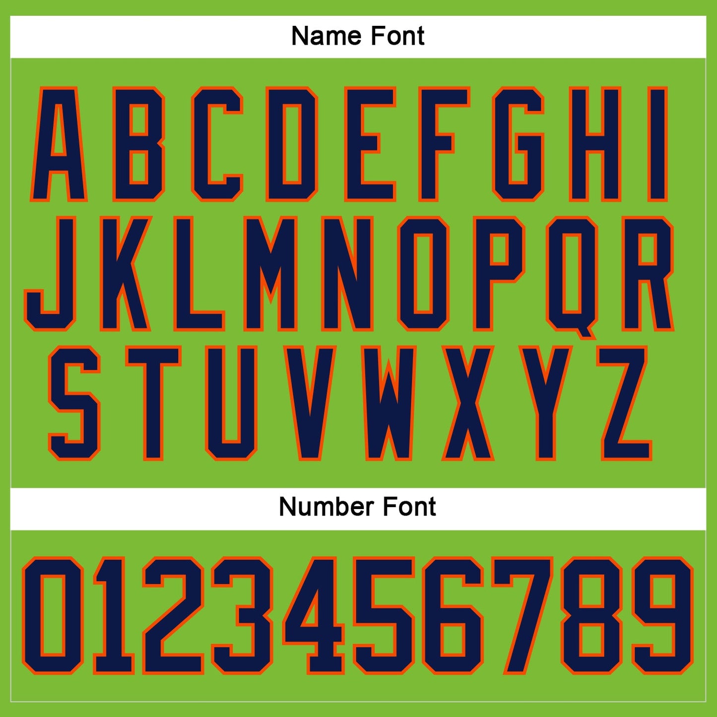 Custom Neon Green Navy-Orange Hockey Jersey - Sky-Custom