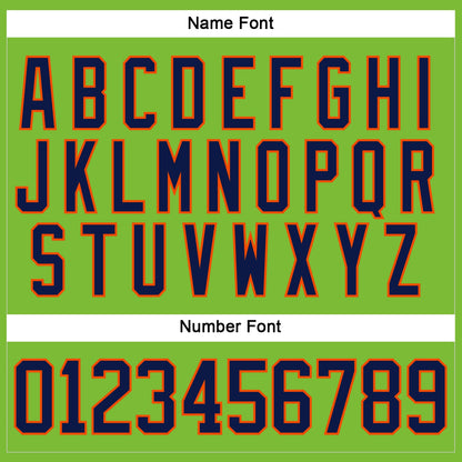 Custom Neon Green Navy-Orange Hockey Jersey - Sky-Custom