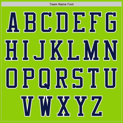 Custom Neon Green Navy-White Authentic Baseball Jersey - Sky-Custom