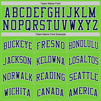 Custom Neon Green Navy-White Authentic Basketball Jersey - Sky-Custom