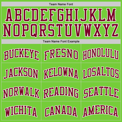 Custom Neon Green Maroon-White Authentic Basketball Jersey - Sky-Custom
