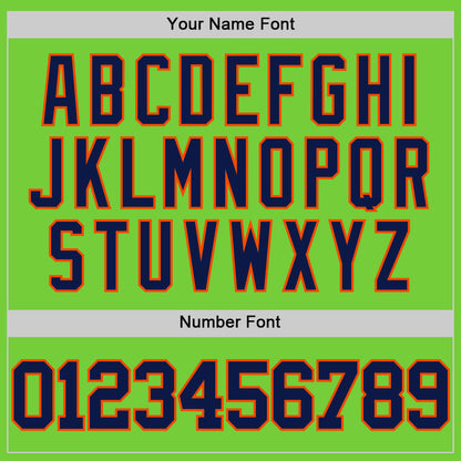 Custom Neon Green Navy-Orange Authentic Basketball Jersey - Sky-Custom