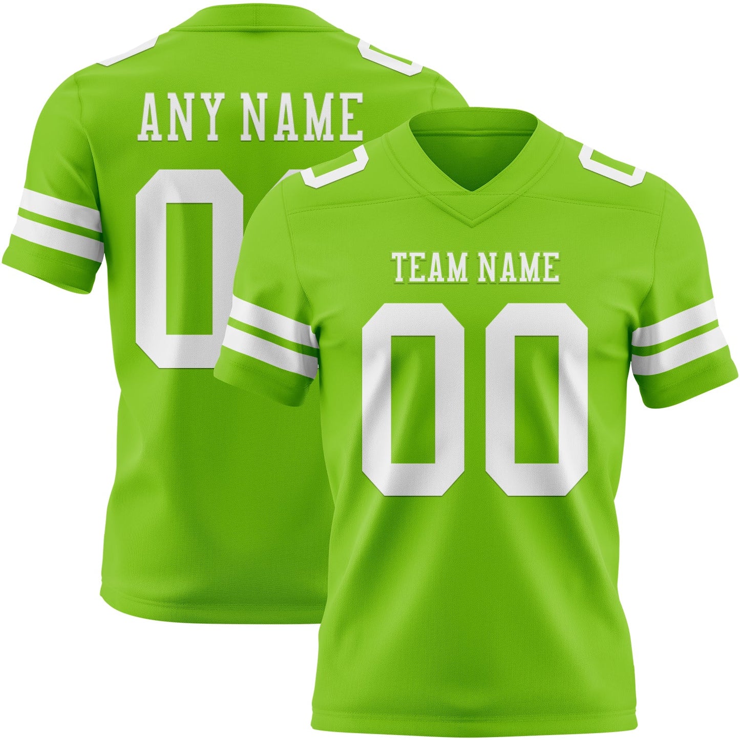 Custom Neon Green White Mesh Authentic Football Jersey - Sky-Custom