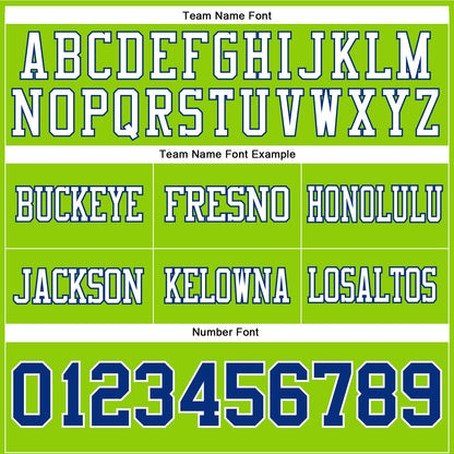 Custom Neon Green Royal-White Mesh Authentic Football Jersey - Sky-Custom