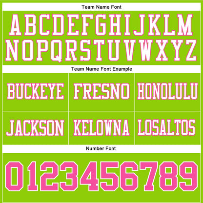 Custom Neon Green Pink-White Mesh Authentic Football Jersey - Sky-Custom