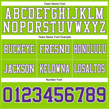 Custom Neon Green Purple-White Mesh Authentic Football Jersey - Sky-Custom