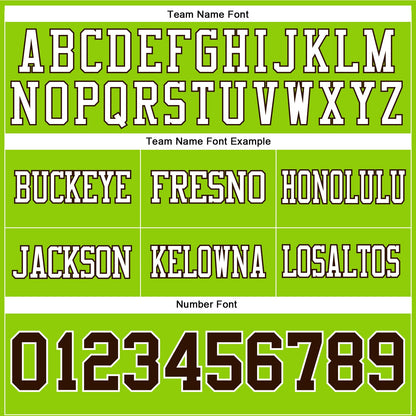 Custom Neon Green Brown-White Mesh Authentic Football Jersey - Sky-Custom