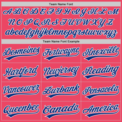 Custom Neon Pink Royal-White Authentic Baseball Jersey - Sky-Custom