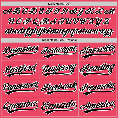 Custom Neon Pink Black-White Authentic Baseball Jersey - Sky-Custom