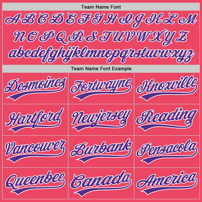 Custom Neon Pink Purple-White Authentic Baseball Jersey - Sky-Custom