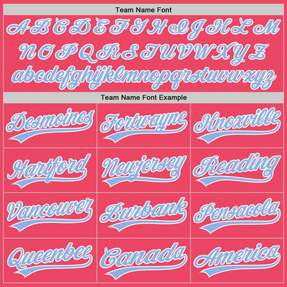 Custom Neon Pink Light Blue-White Authentic Baseball Jersey - Sky-Custom