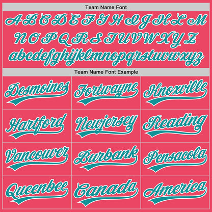 Custom Neon Pink Teal-White Authentic Baseball Jersey - Sky-Custom
