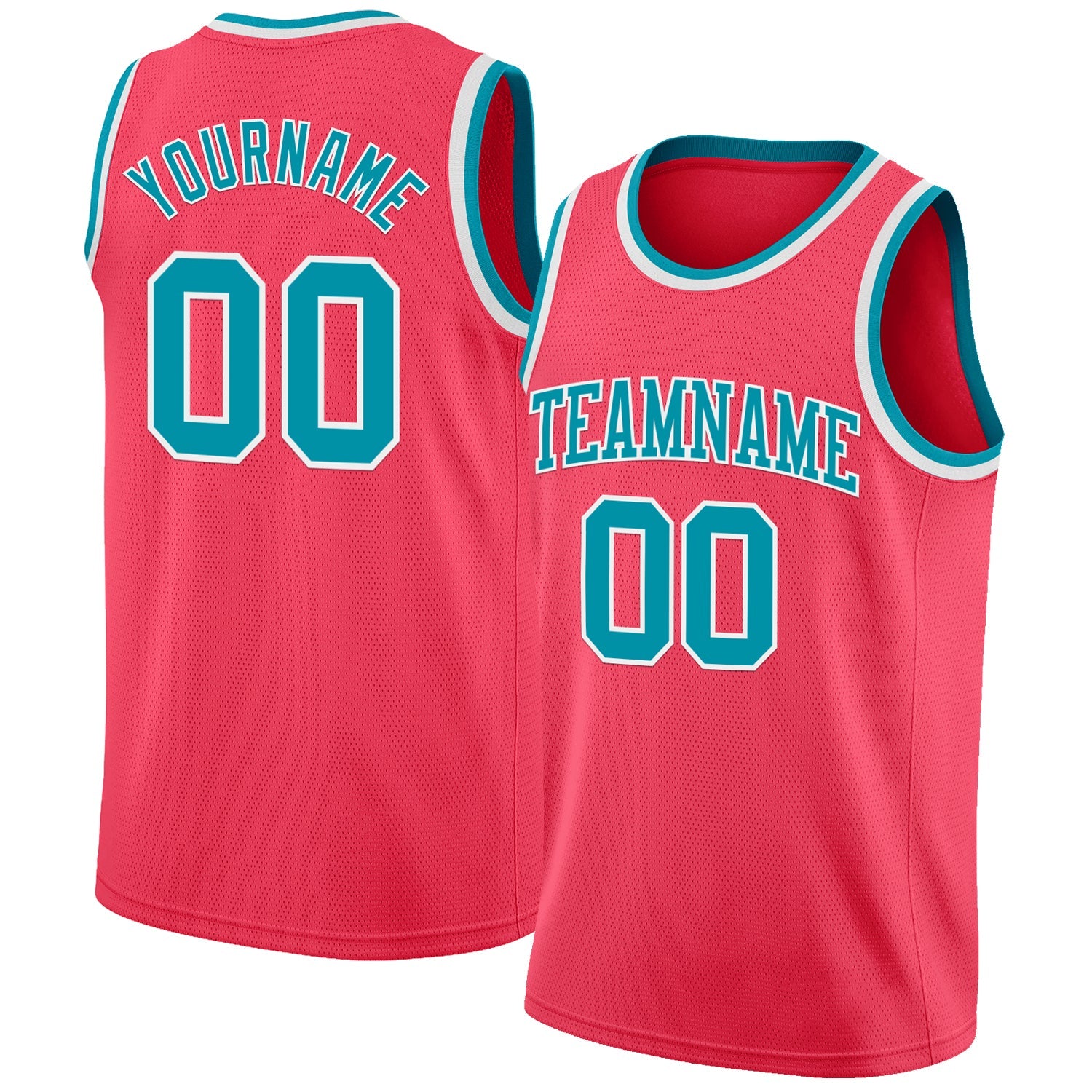 Custom Neon Pink Teal-White Authentic Basketball Jersey - Sky-Custom