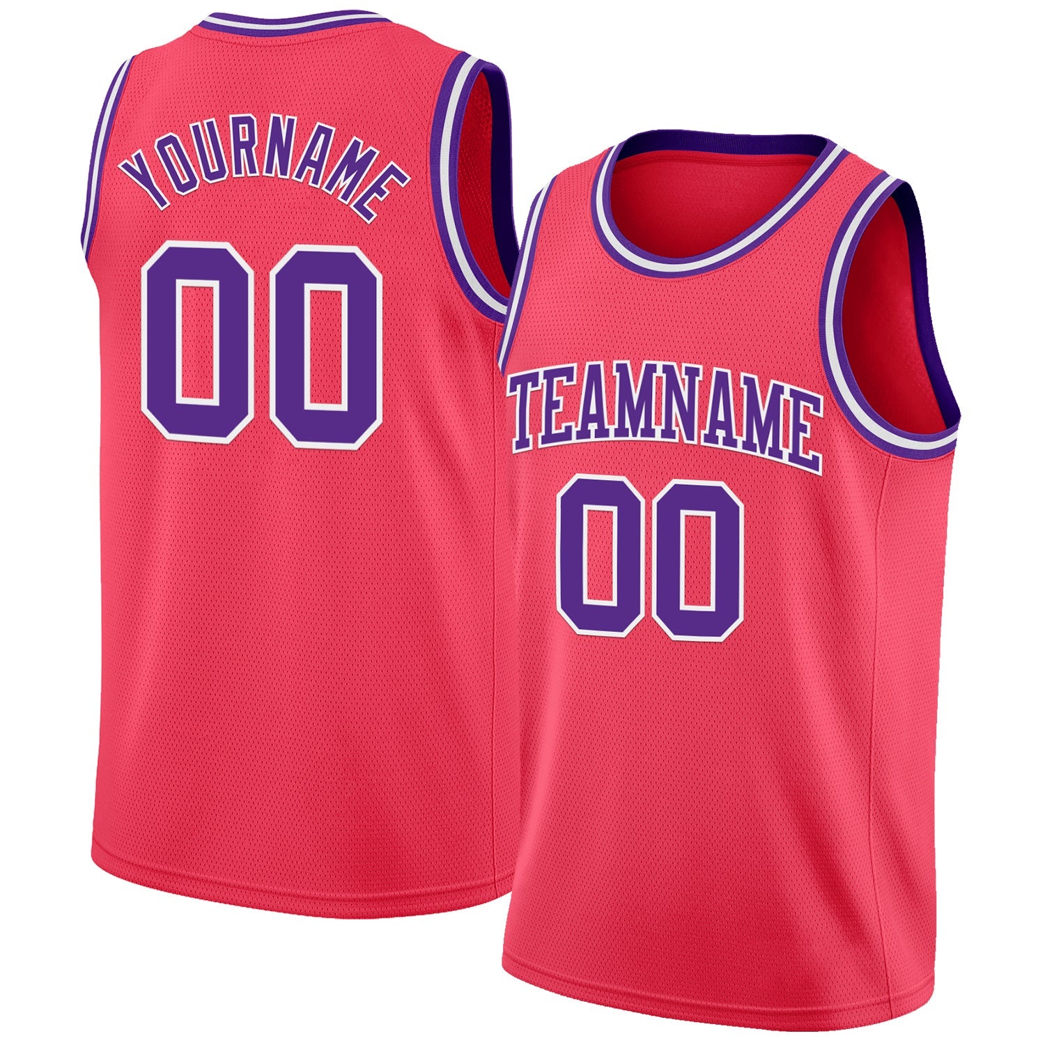 Custom Neon Pink Purple-White Authentic Basketball Jersey - Sky-Custom