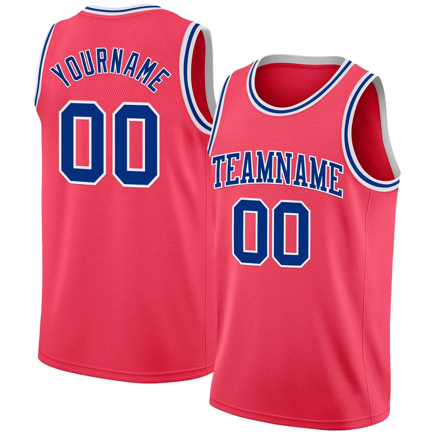 Custom Neon Pink Royal-White Authentic Basketball Jersey - Sky-Custom
