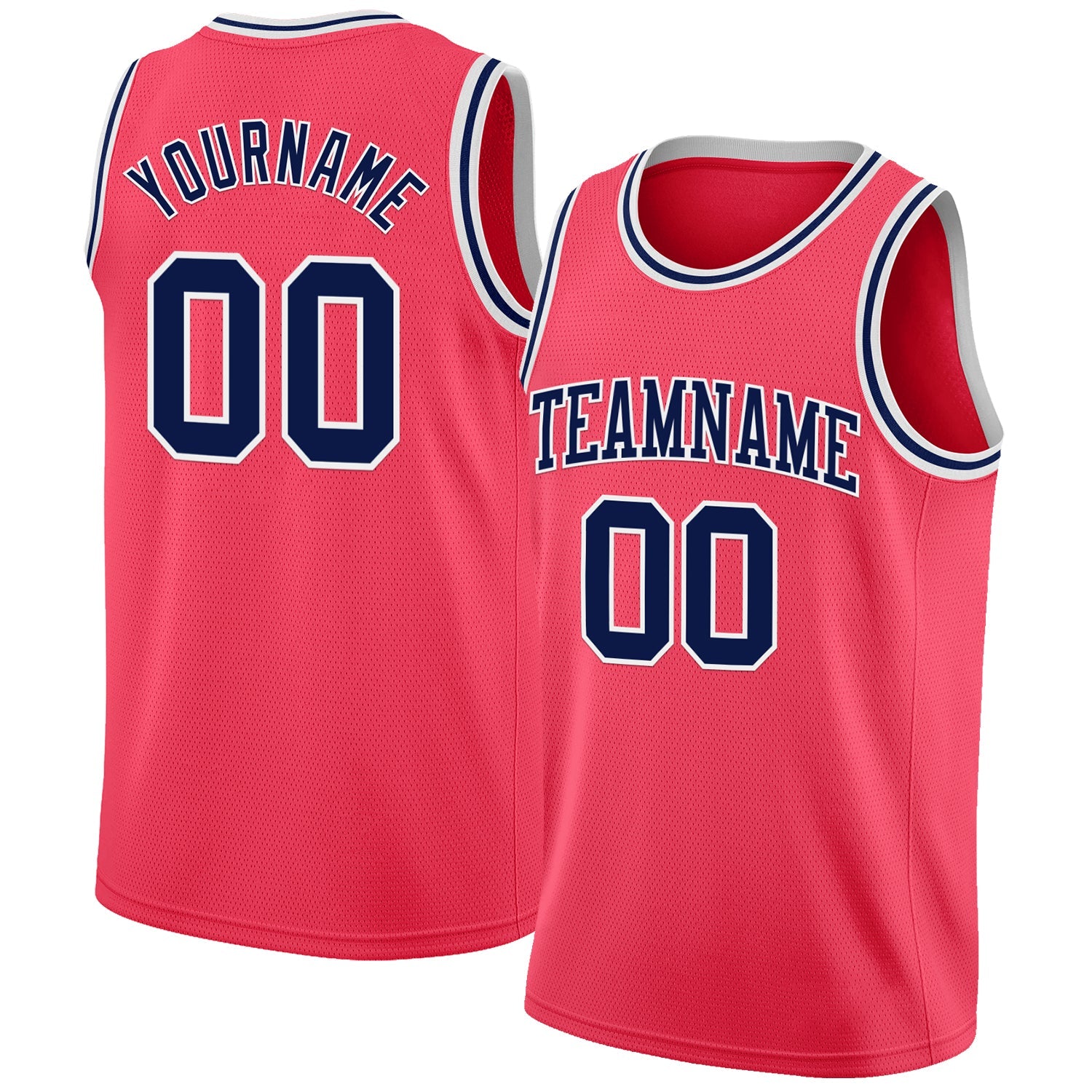 Custom Neon Pink Navy-White Authentic Basketball Jersey - Sky-Custom