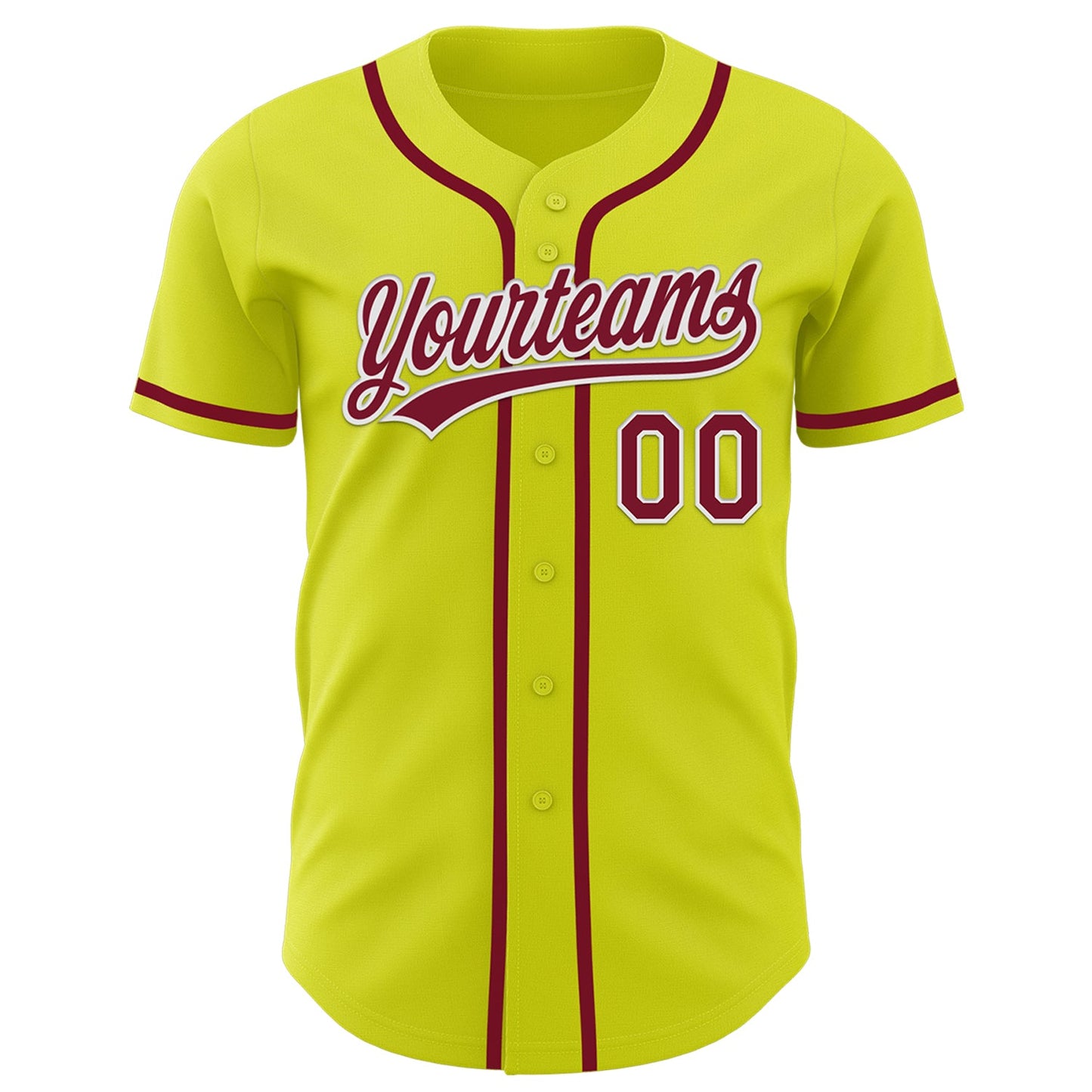 Custom Neon Yellow Crimson-White Authentic Baseball Jersey - Sky-Custom