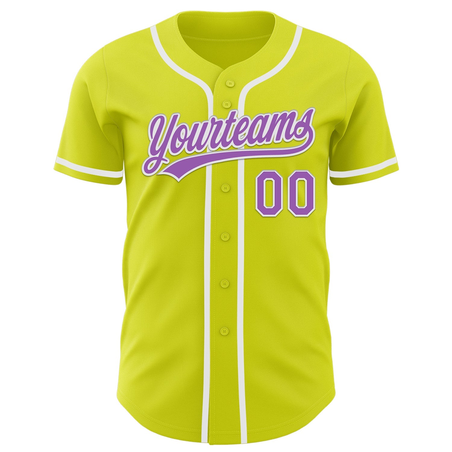 Custom Neon Yellow Medium Purple-White Authentic Baseball Jersey - Sky-Custom