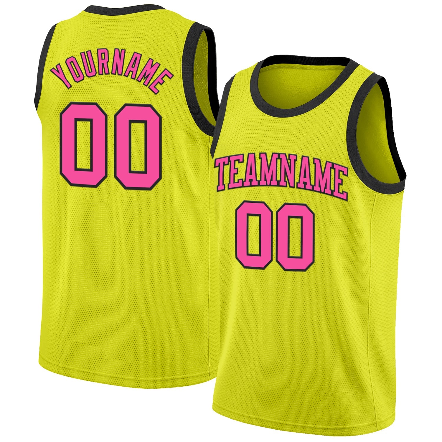 Custom Neon Yellow Pink-Black Authentic Basketball Jersey - Sky-Custom