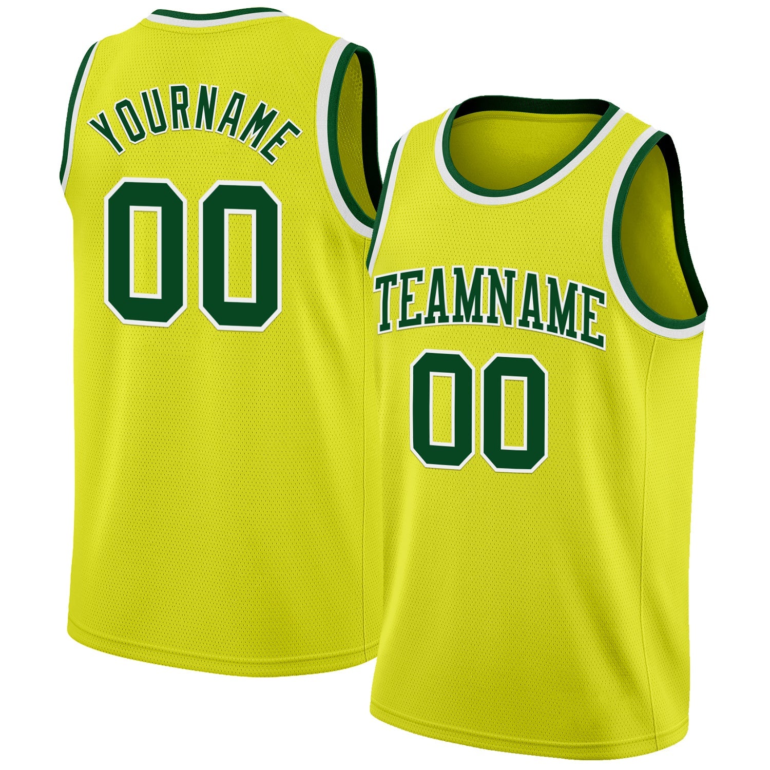 Custom Neon Yellow Green-White Authentic Basketball Jersey - Sky-Custom