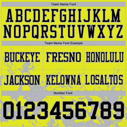 Custom Neon Yellow Black-Gray Splash Mesh Authentic Football Jersey - Sky-Custom