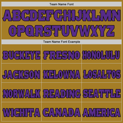 Custom Old Gold Purple-Black Mesh Authentic Football Jersey - Sky-Custom