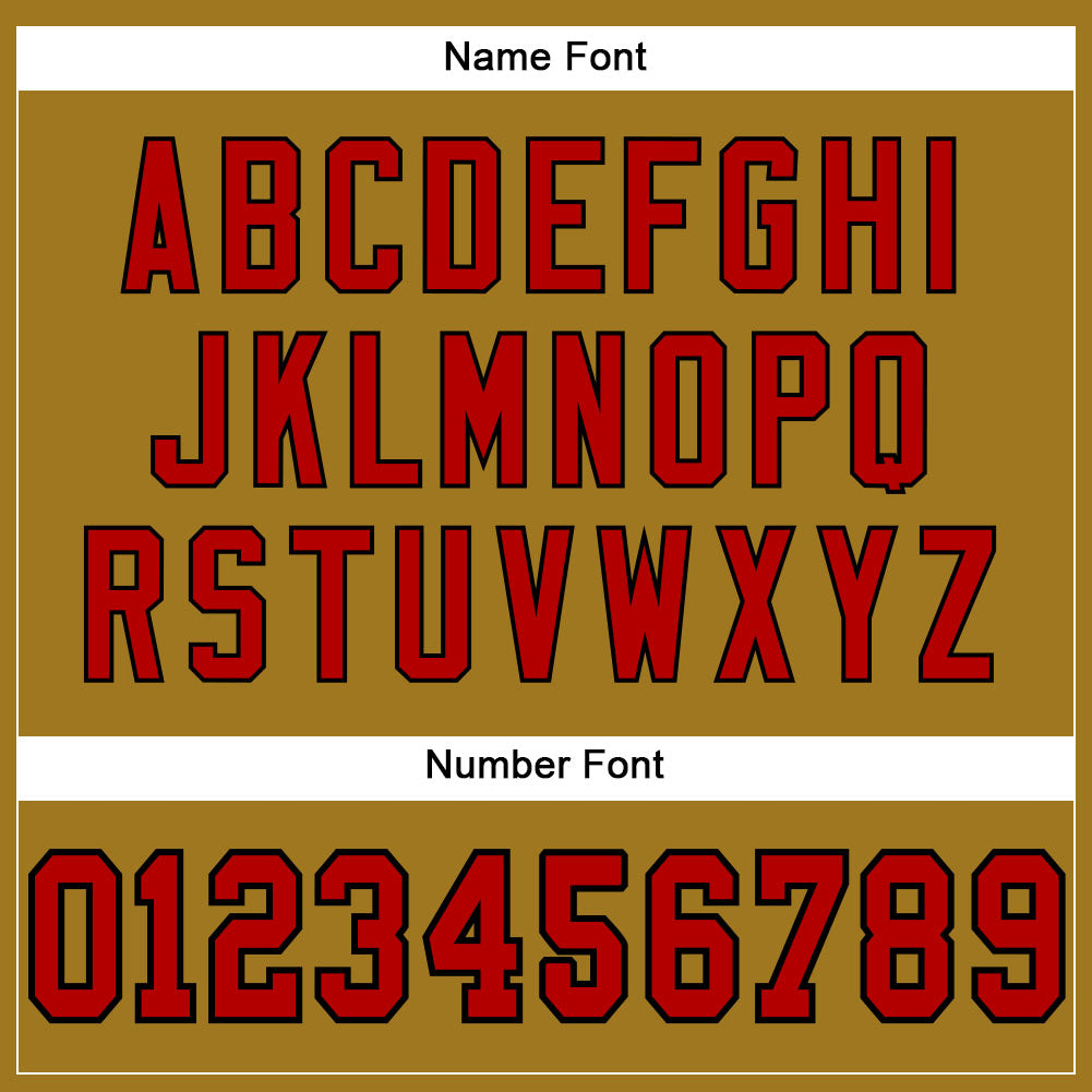 Custom Old Gold Red-Black Mesh Authentic Football Jersey - Sky-Custom