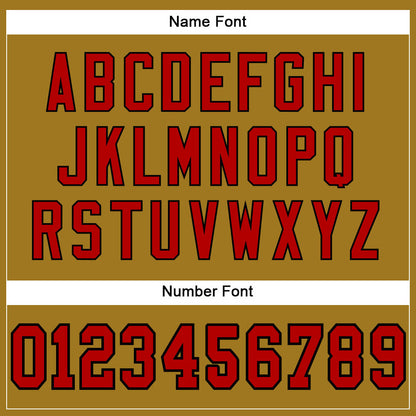 Custom Old Gold Red-Black Mesh Authentic Football Jersey - Sky-Custom