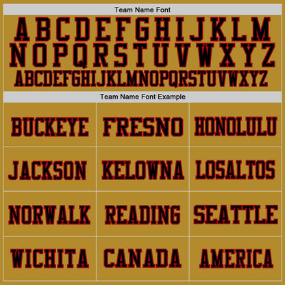 Custom Old Gold Red-Black Mesh Authentic Football Jersey - Sky-Custom