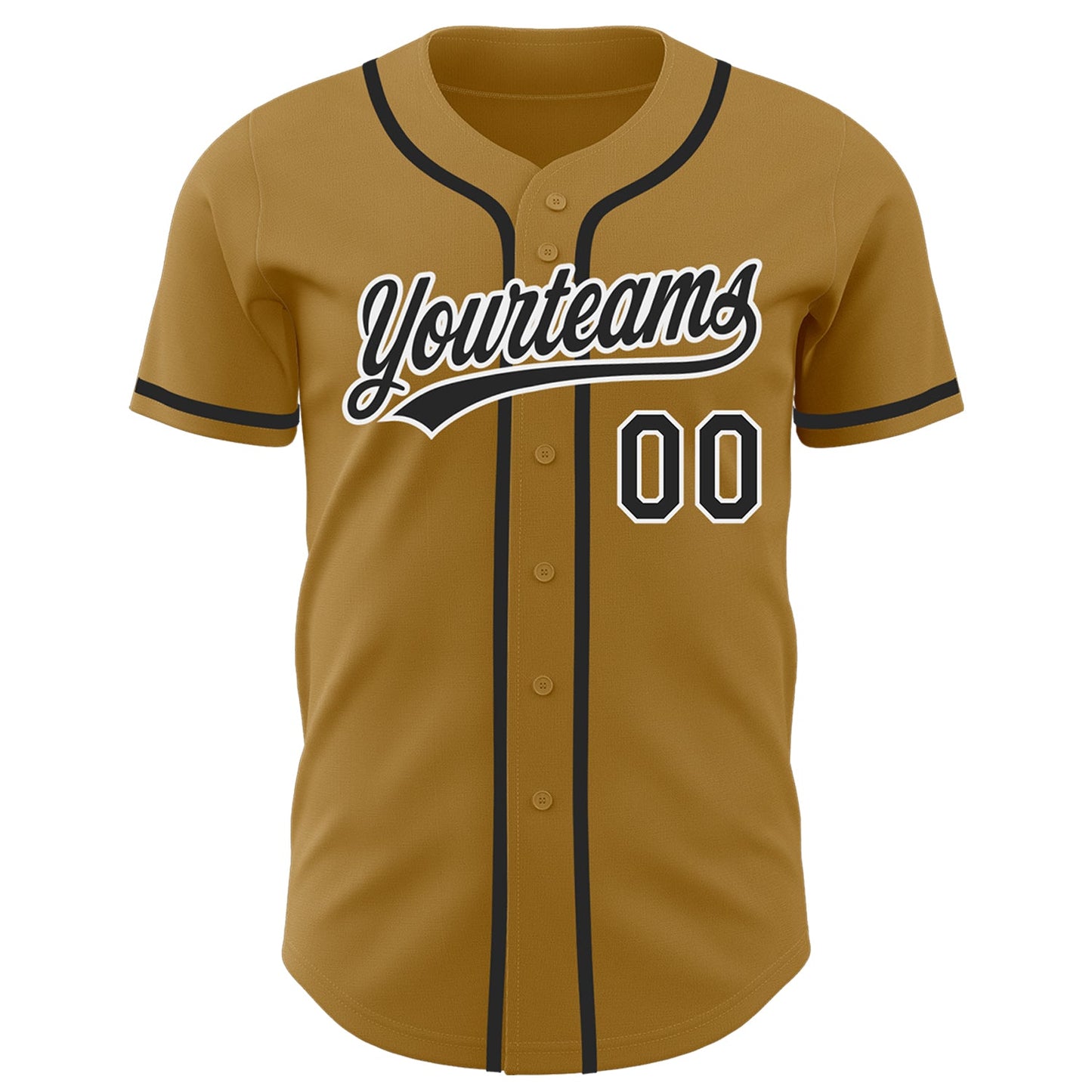Custom Old Gold Black-White Authentic Baseball Jersey - Sky-Custom